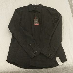 Men's Striped Black dress shirt, non-iron